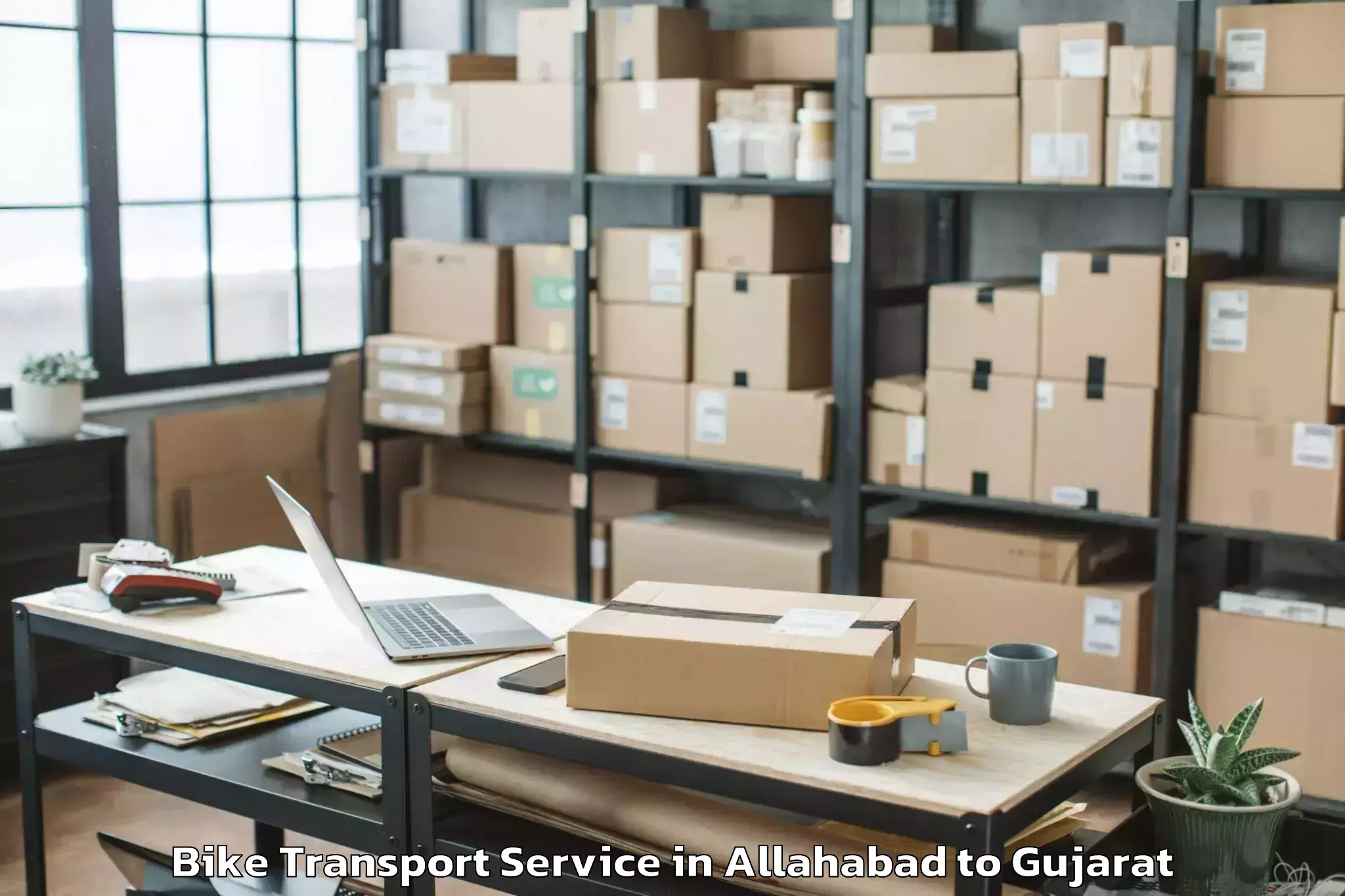 Top Allahabad to Gls University Ahmedabad Bike Transport Available